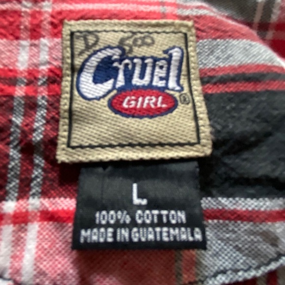 Cruel Girl Plaid Button Down Top Shirt - Picture 7 of 9